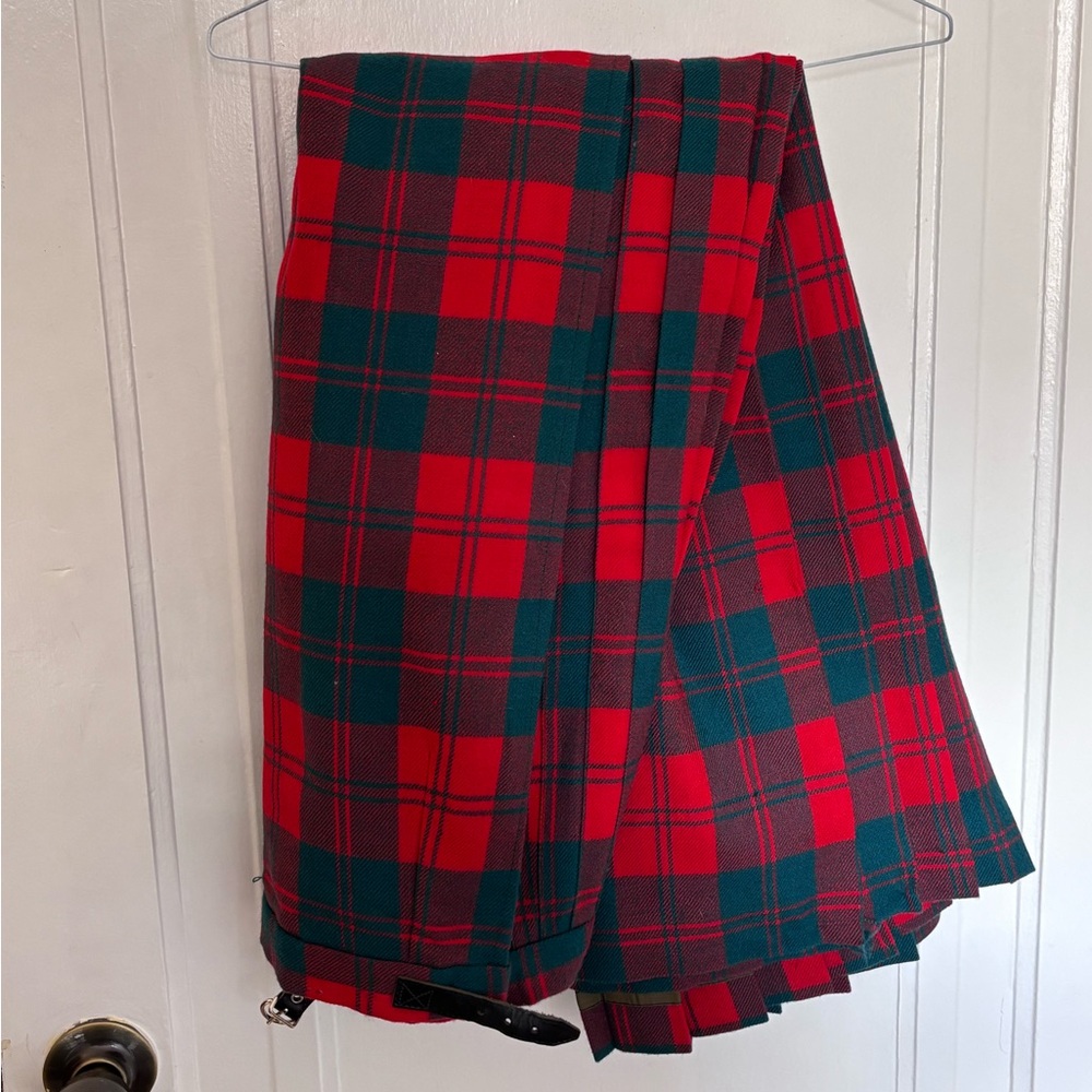 Full length vintage pleated wool skirt